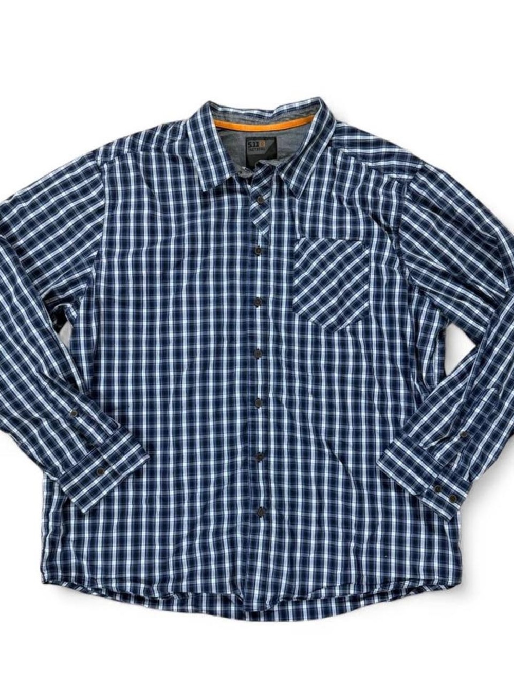 5.11 Tactical Blue Plaid Long Sleeve Snap Button Up Shirt Men’s Size XL